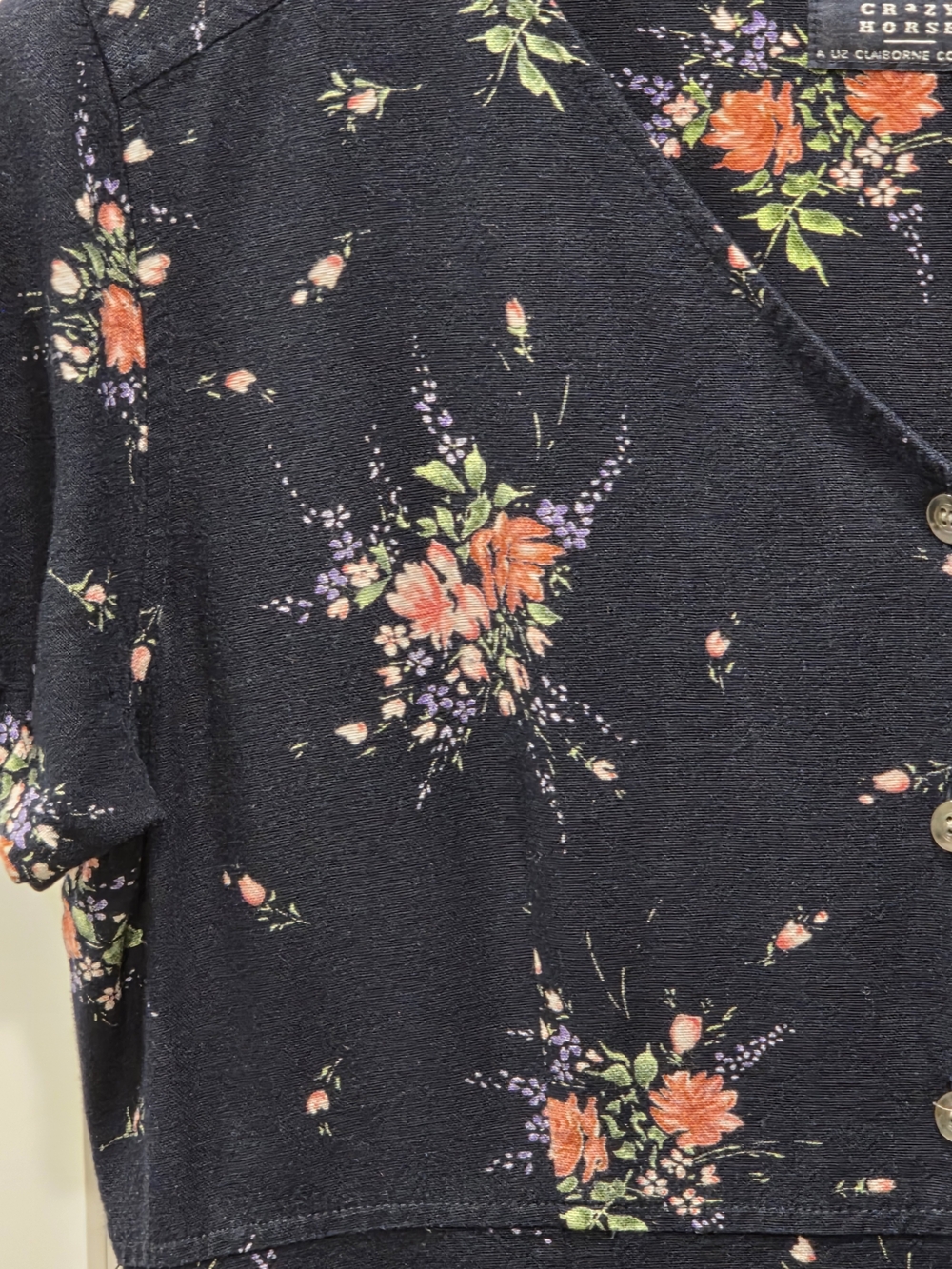 Liz Claiborne Navy Floral Maxi Dress with Button Front - Picture 4 of 10